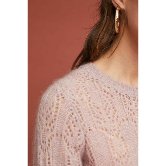 NWT Anthropologie Rare Bella Pointelle Pullover - Picture 3 of 4